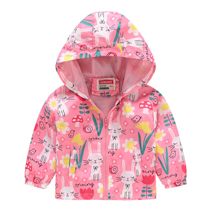 Veste coupe-vent imperméable multivariante avec capuche et fermeture éclair pour enfants