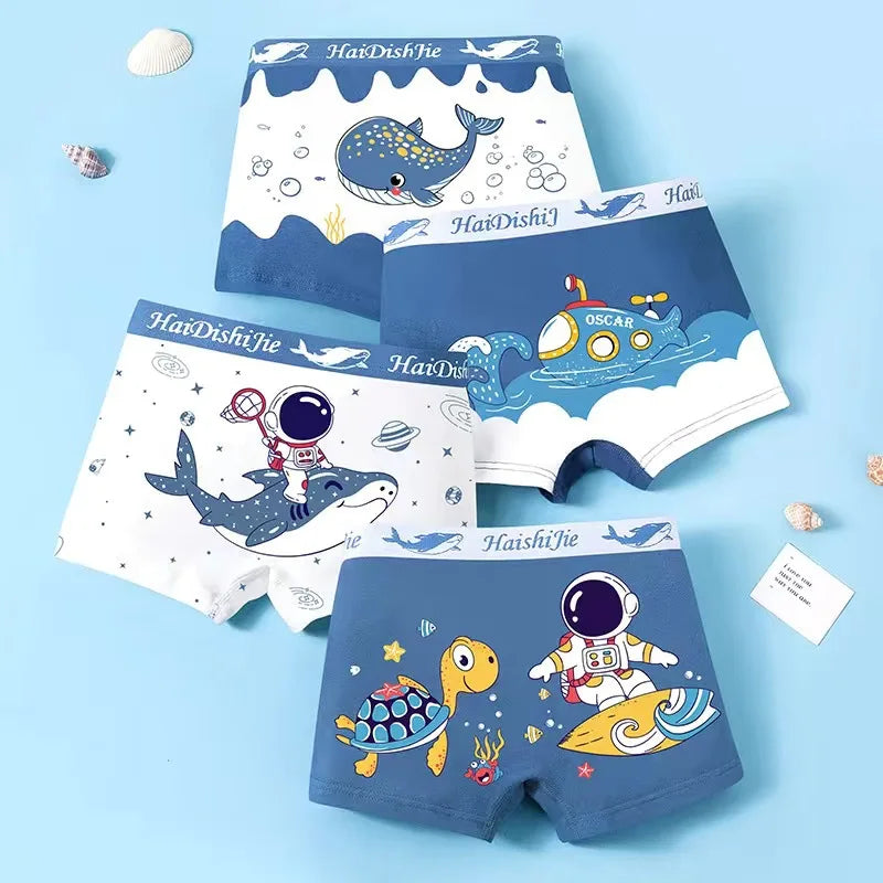 Set 4 Boxer in Cotone da Bambino – 2–14 Anni