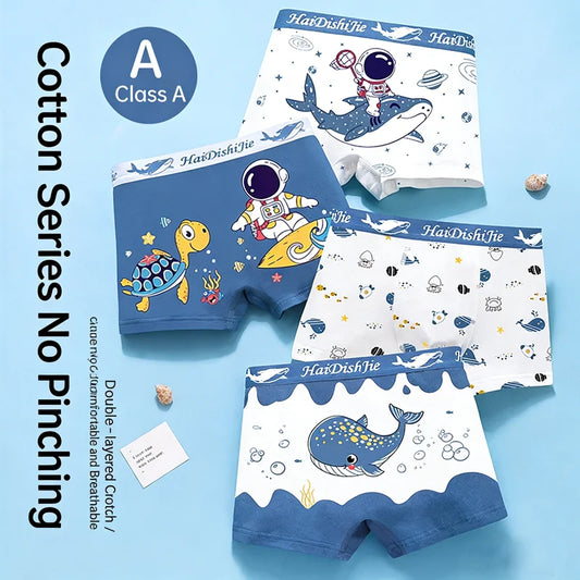Set 4 Boxer in Cotone da Bambino – 2–14 Anni