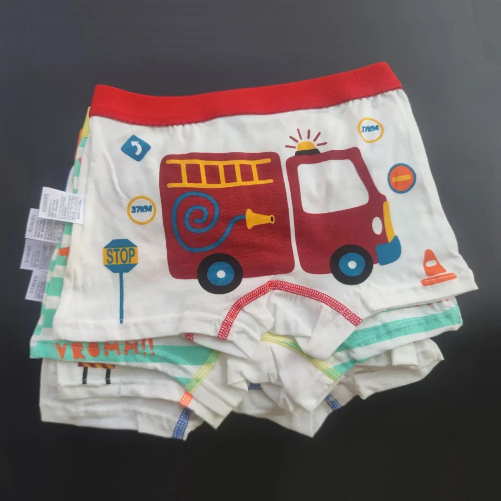 Set 4 Boxer con Veicoli da Bambino – 2–11 Anni