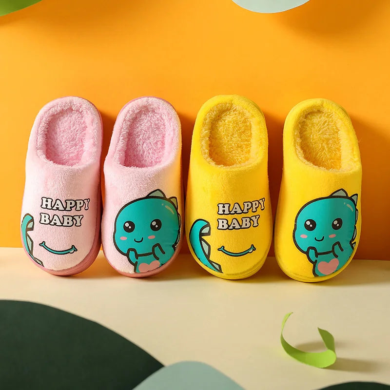 Chaussons d'intérieur chauds et rembourrés pour enfants avec monstre