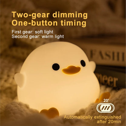 LED Night Light Duck Silicone Lamp for Children