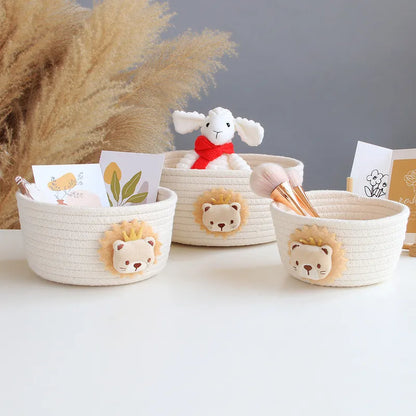 Round Cotton Rope Storage Basket