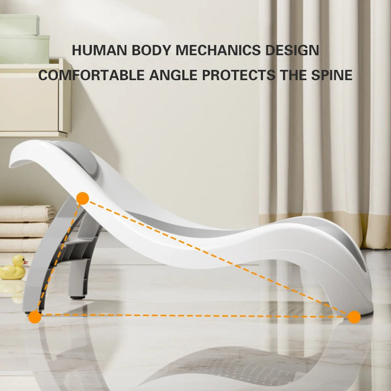 Space-saving bath bouncer with non-slip