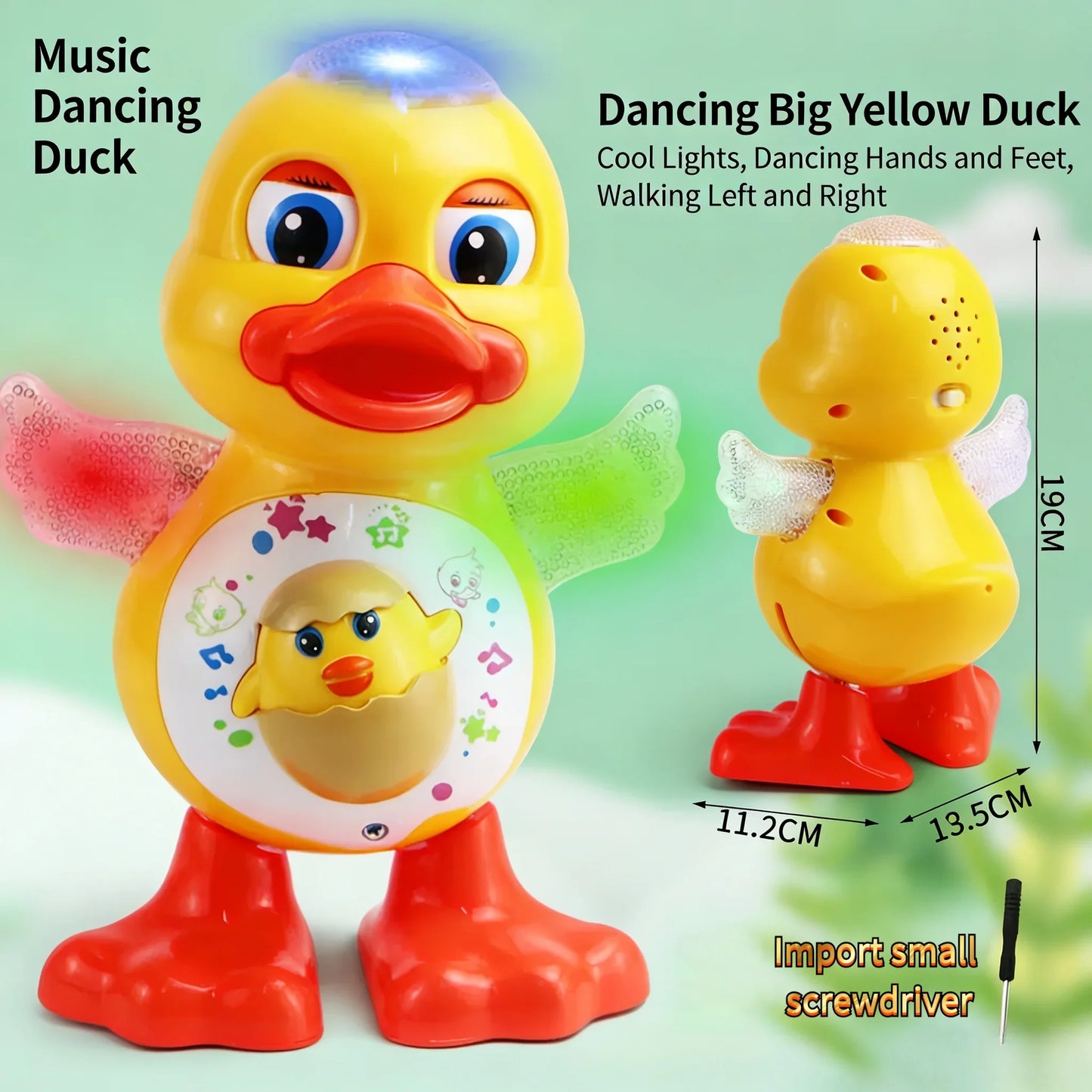 Papera Musicale Ballerina con Luci – 15 cm