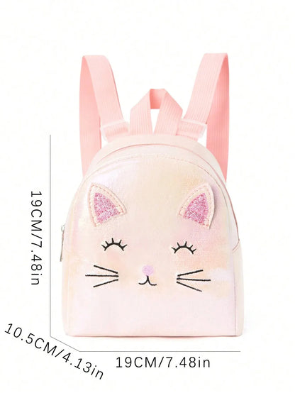 Embroidered kitten backpack or handbag for girls