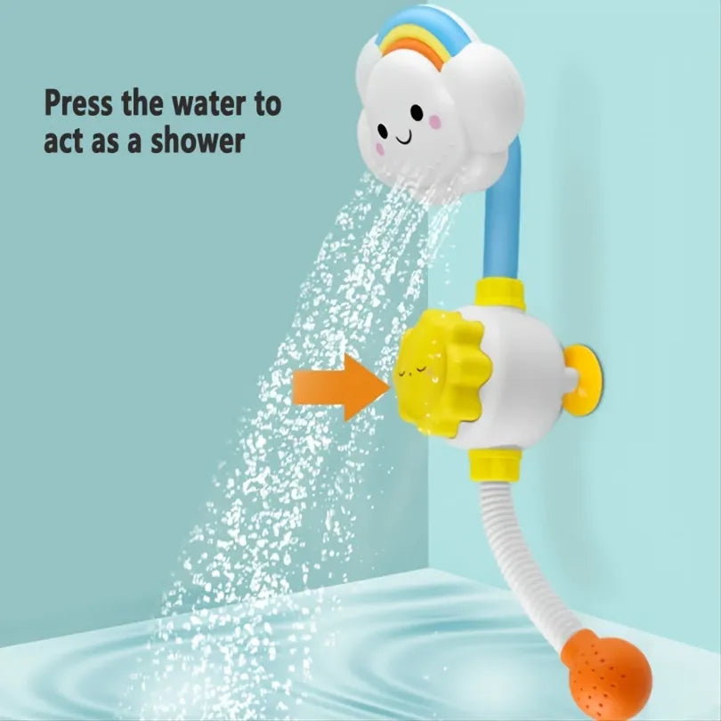 Cloud spray game for baby bathing