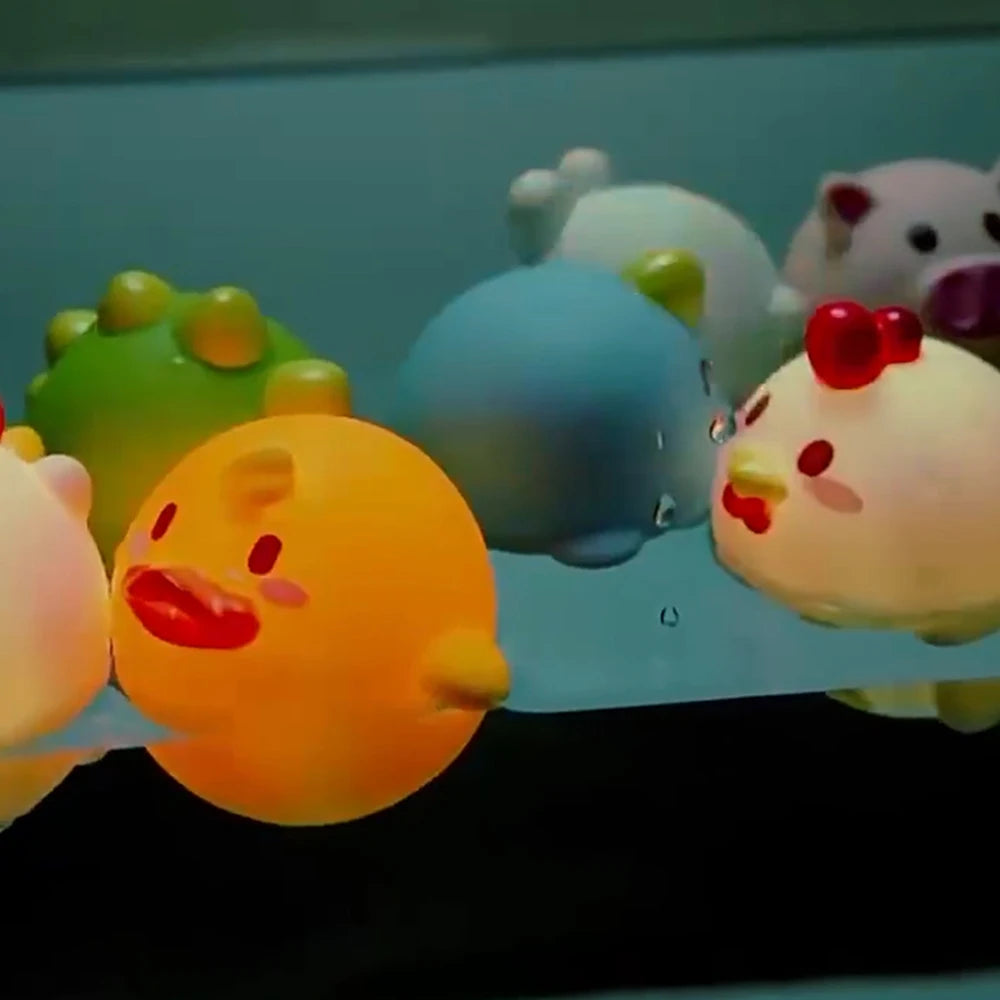 Ensemble de jouets de bain lumineux avec filet et petits animaux