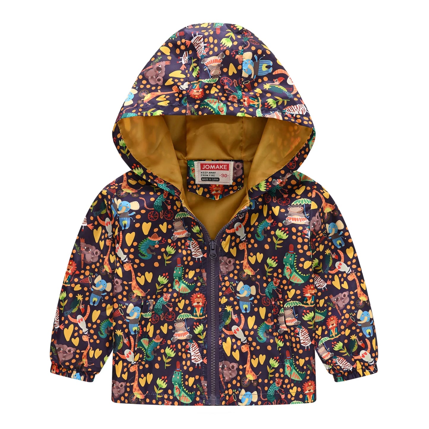 Veste coupe-vent imperméable multivariante avec capuche et fermeture éclair pour enfants