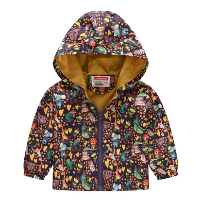 Chaqueta Multivariante Impermeable Cortavientos con Capucha y Cremallera para Niños