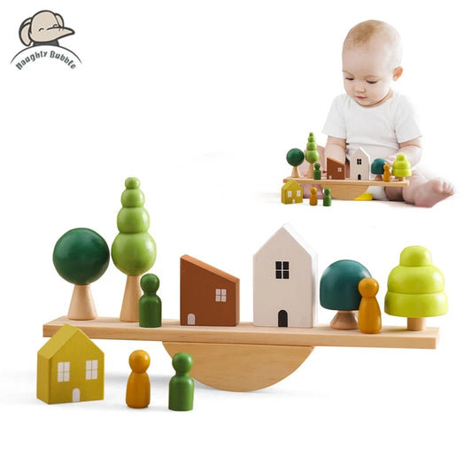 Gioco in legno Montessori Equilibrio e Cucito per bambini multivariante