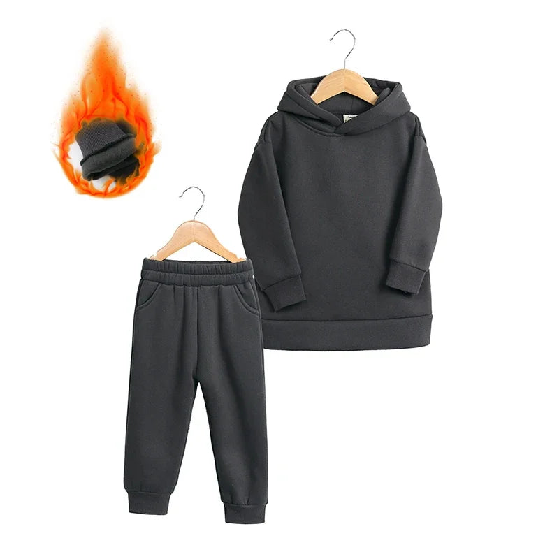 Ensemble survêtement 2 pièces avec sweat et pantalon en coton chaud