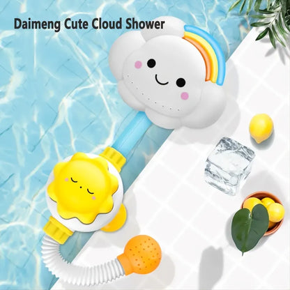 Cloud spray game for baby bathing