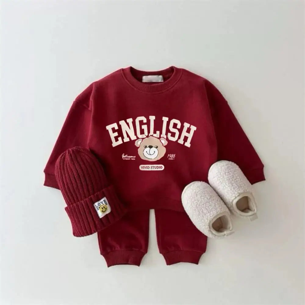 Set Felpa Orsetto e Pantaloni per Bambini – 6 Mesi–6 Anni