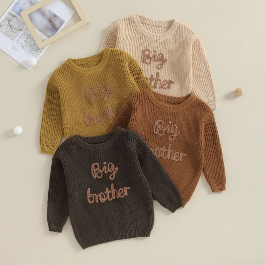 Pull en coton mélangé avec broderie Big Brother en plusieurs variantes