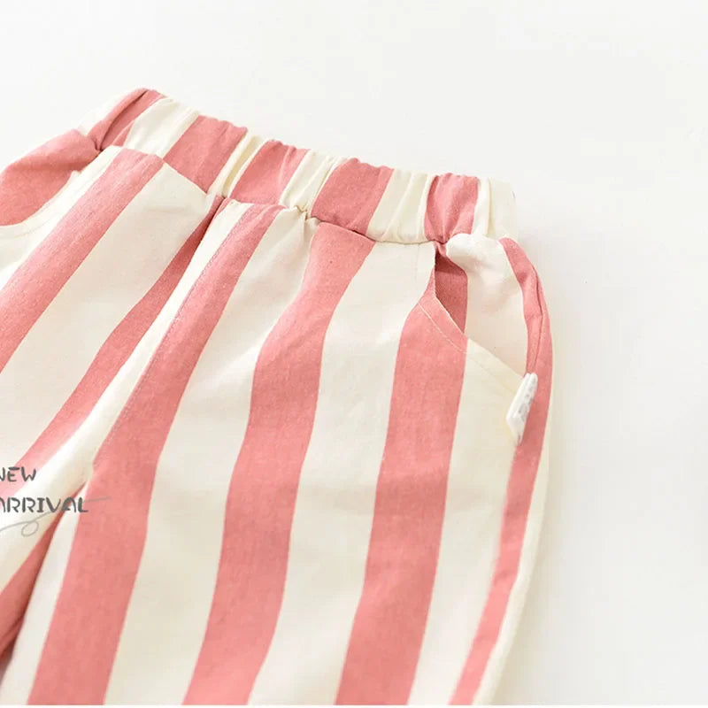Pantaloni Larghi a Righe per Bambini – Morbidi e Casual