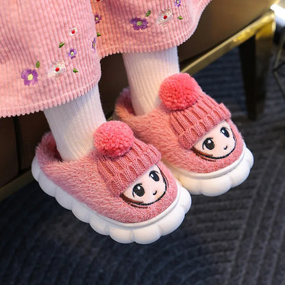 Zapatillas cálidas de interior de dibujos animados para niños