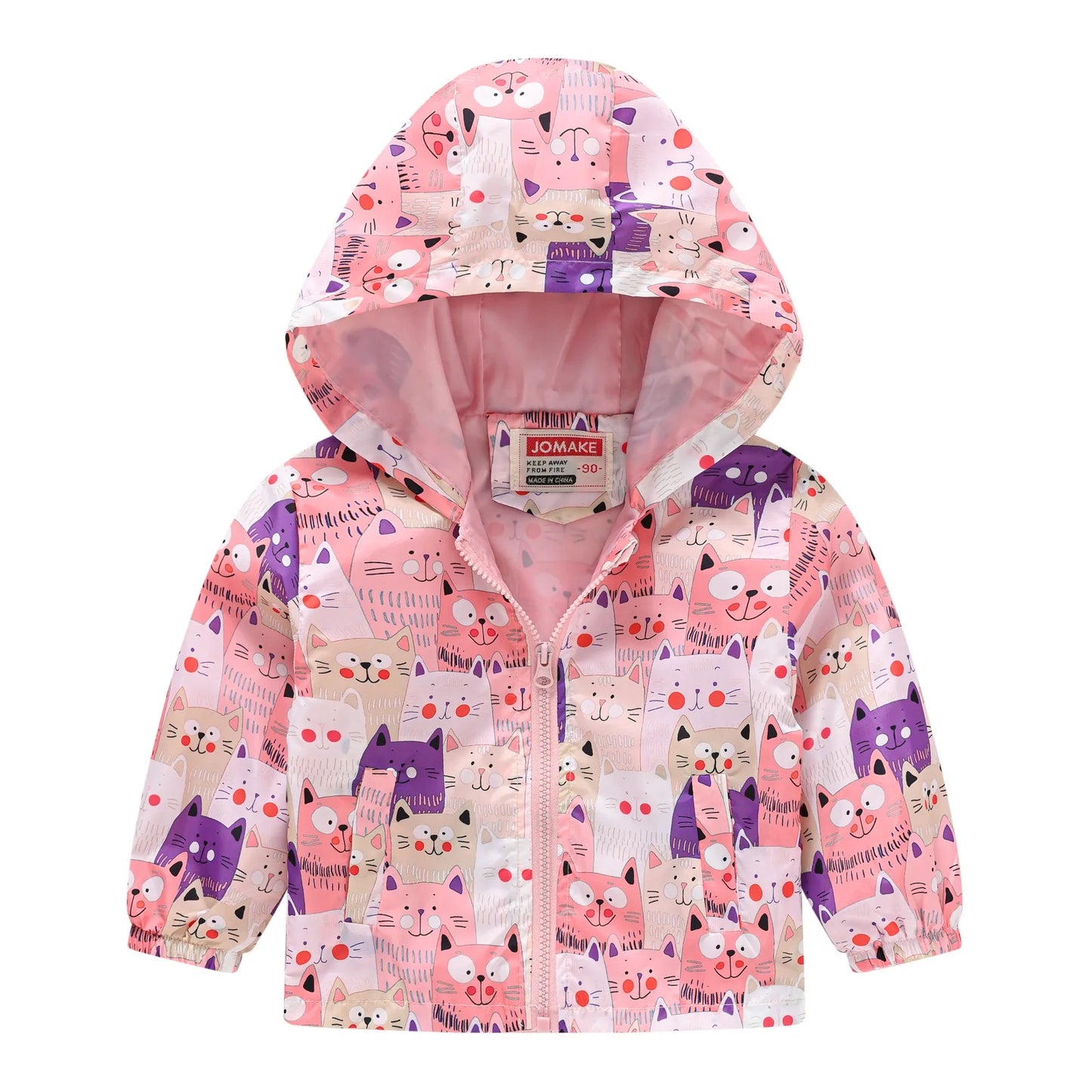 Chaqueta Multivariante Impermeable Cortavientos con Capucha y Cremallera para Niños