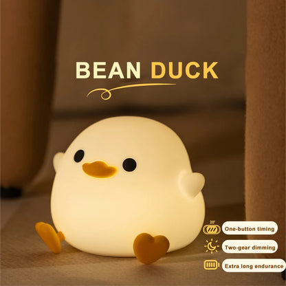 LED Night Light Duck Silicone Lamp for Children