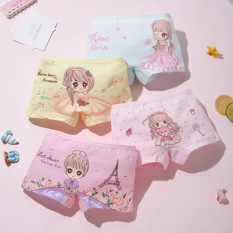 Set 4 Boxer Sirena in Cotone da Bambina – 2–10 Anni