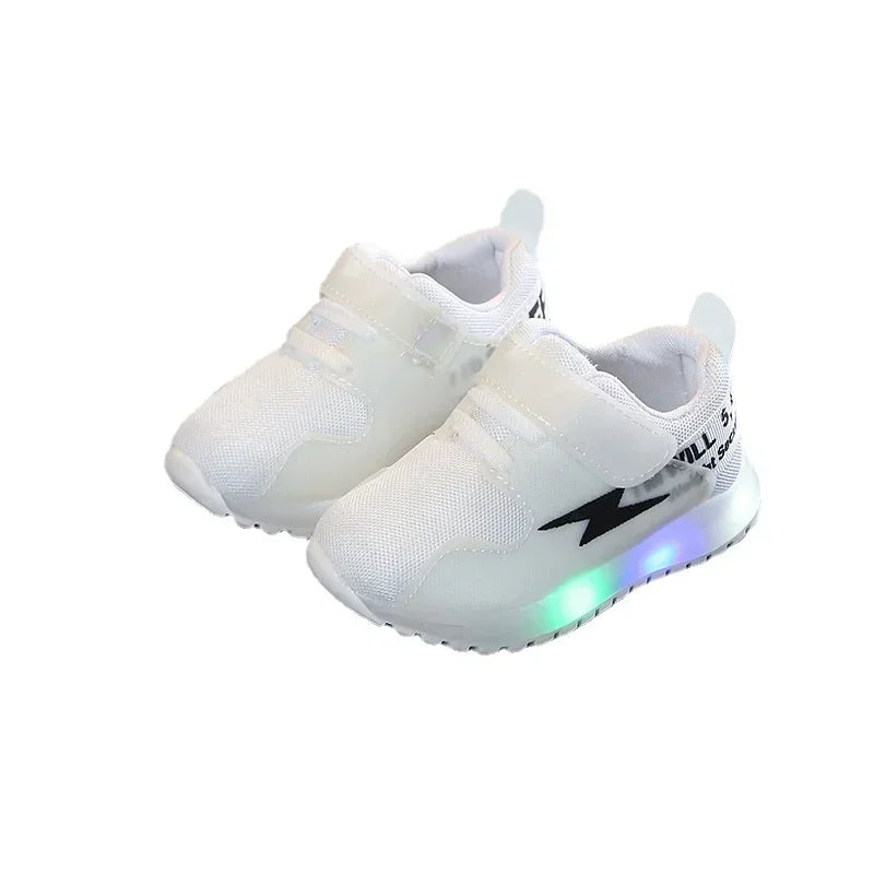 Chaussures baskets respirantes avec LED multicolores pour enfants