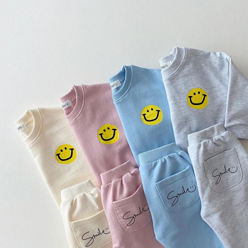 Set tuta in cotone per bambini Smile multicolore