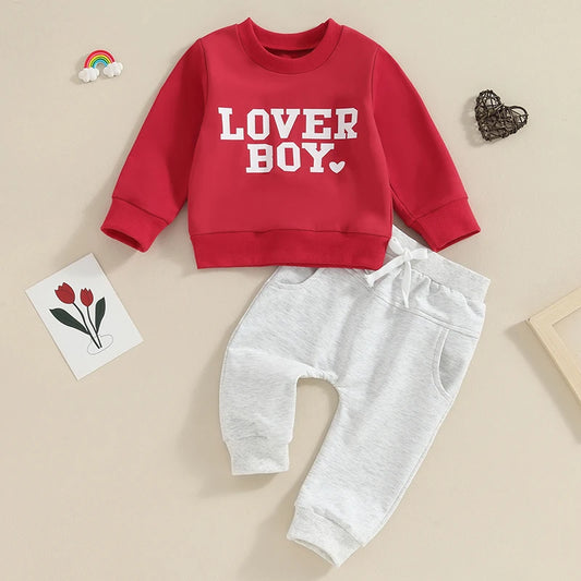 "Lover Boy" children's cotton tracksuit set