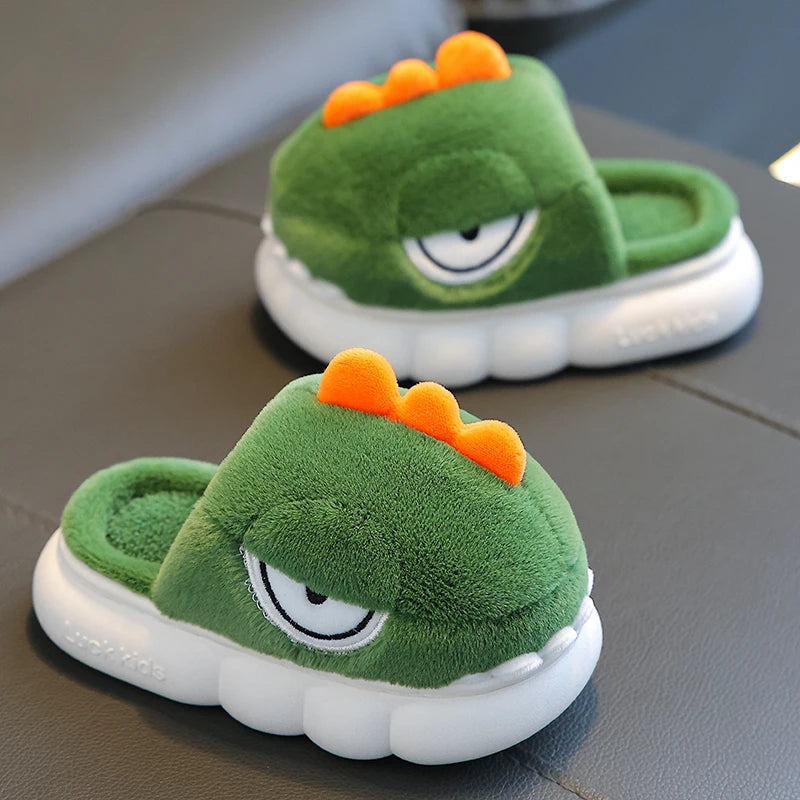 Chaussons chauds dinosaures pour enfants