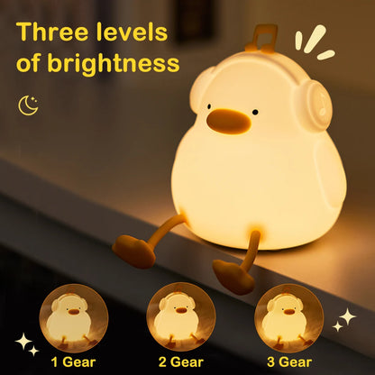 LED Night Light Duck Silicone Lamp for Children