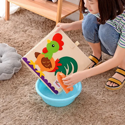 Boîte de rangement pour jouets lavable avec couvercle
