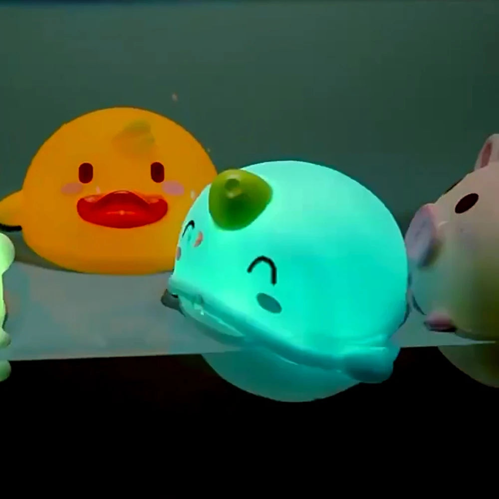 Ensemble de jouets de bain lumineux avec filet et petits animaux