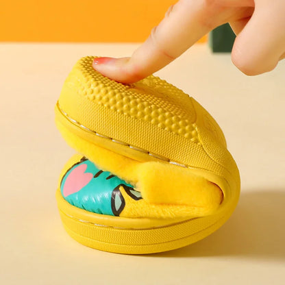 Chaussons d'intérieur chauds et rembourrés pour enfants avec monstre