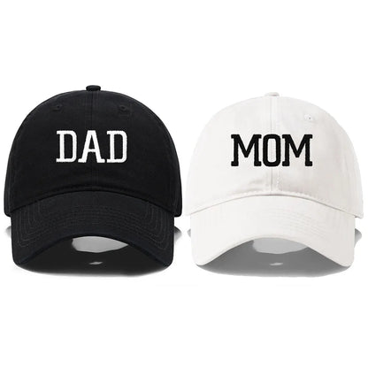 Multi-variant embroidered MOM and DAD visor cap for adults