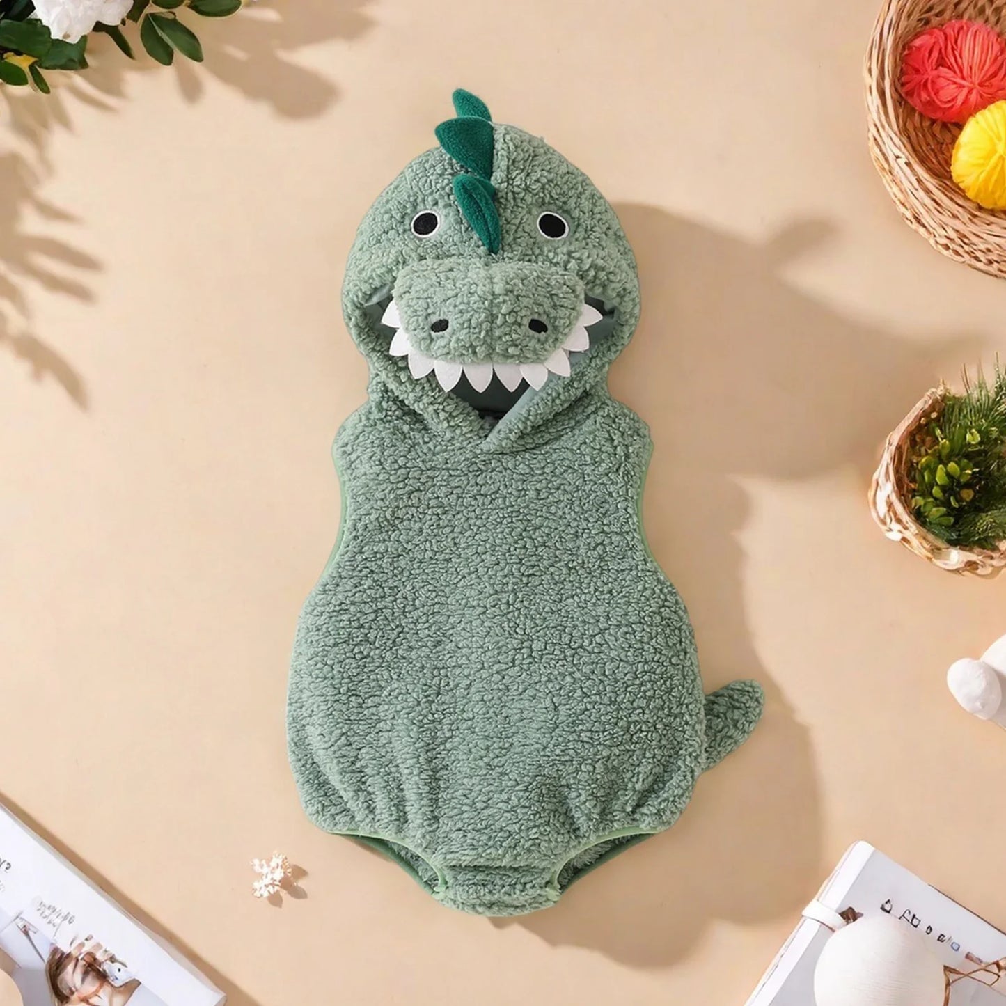 Costume Pagliaccetto Dinosauro per Bebè – 0–18 Mesi