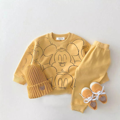 Ensemble 2 pièces sweat-shirt et pantalon de dessin animé pour enfants Multivariant