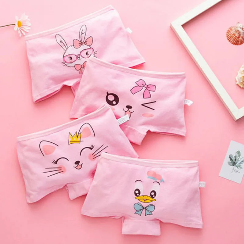 Set 4 Boxer Sirena in Cotone da Bambina – 2–10 Anni