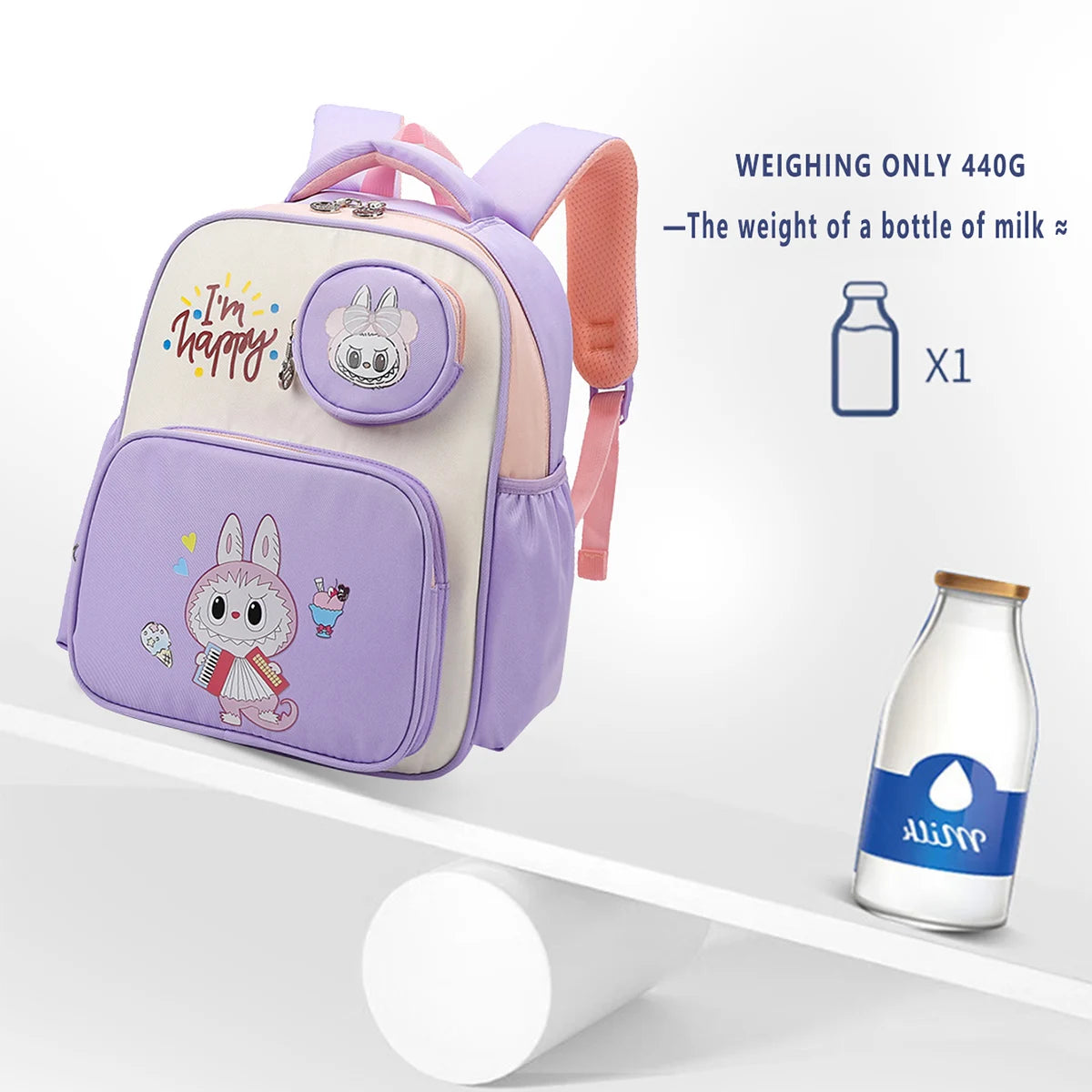 Rucsac Labubu, spatios si respirabil, multicolor