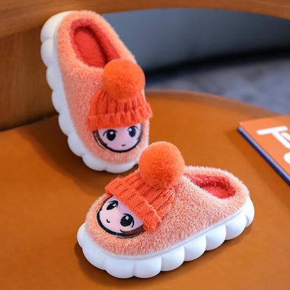 Zapatillas cálidas de interior de dibujos animados para niños