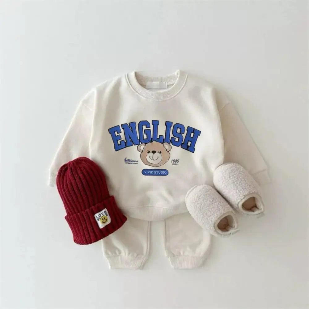Set Felpa Orsetto e Pantaloni per Bambini – 6 Mesi–6 Anni