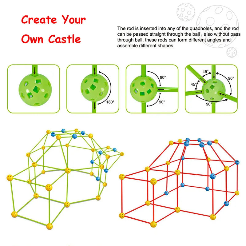 Carpa interior para niños con bloques de construcción Creative Fort