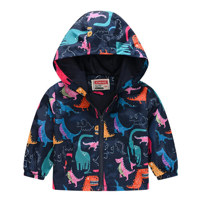 Veste coupe-vent imperméable multivariante avec capuche et fermeture éclair pour enfants