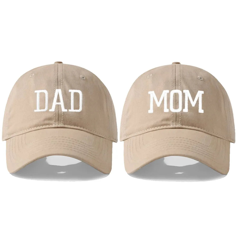 Multi-variant embroidered MOM and DAD visor cap for adults