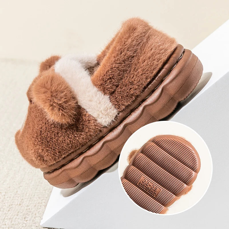 Warm and furry animal shaped non slip booties RocketBaby