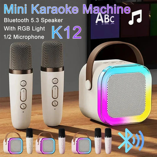 Mini Karaoke pro děti a dospělé Bluetooth 1 nebo 2 mikrofony