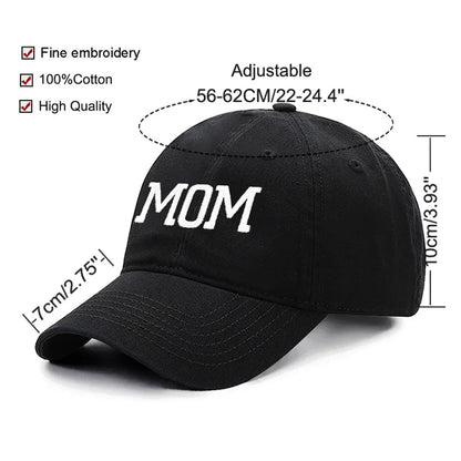 Multi-variant embroidered MOM and DAD visor cap for adults