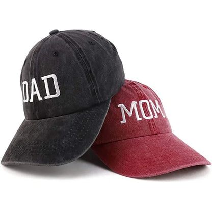 Multi-variant embroidered MOM and DAD visor cap for adults