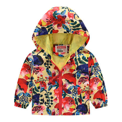 Veste coupe-vent imperméable multivariante avec capuche et fermeture éclair pour enfants