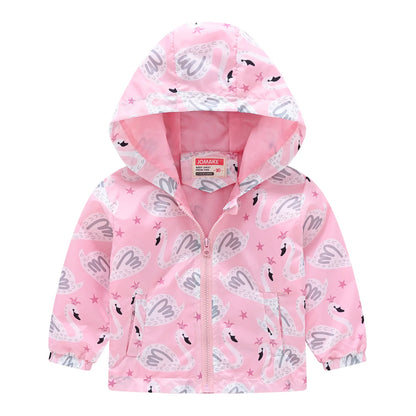 Veste coupe-vent imperméable multivariante avec capuche et fermeture éclair pour enfants