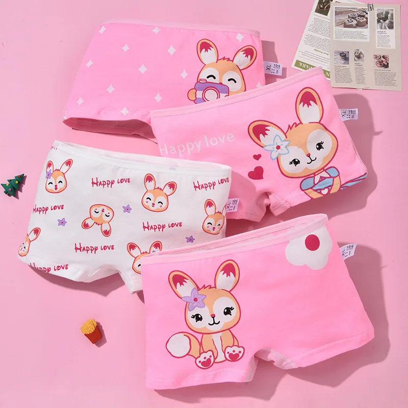 Set 4 Boxer Sirena in Cotone da Bambina – 2–10 Anni