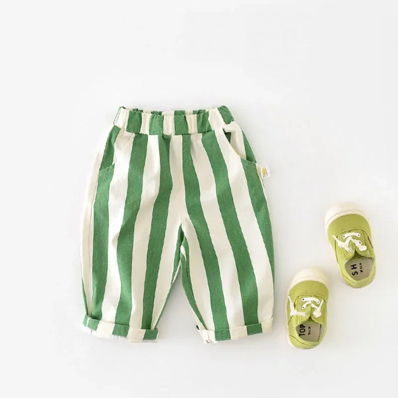 Pantaloni Larghi a Righe per Bambini – Morbidi e Casual